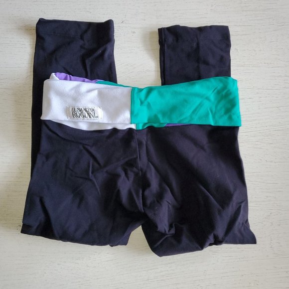 Elisabetta Rogiani Crop 3/4 Contrast Supplex High Rise Fold Over Legging XS - Picture 5 of 5